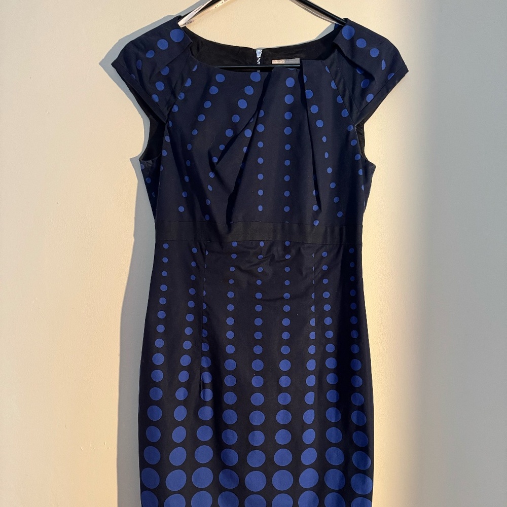 Karen Millen Womens Size 6 Polka Dot Cap Sleeve Dress